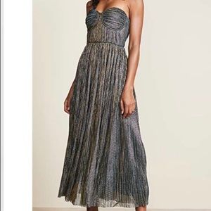 Glamorous Metallic Strapless Midi Dress